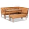 Baxton Studio Riordan Mid-Century Modern Tan Faux Leather and Walnut Brown Finished Wood 4-Piece Dining Nook Set 186-11361-10839-9305-Zoro - alternate 1